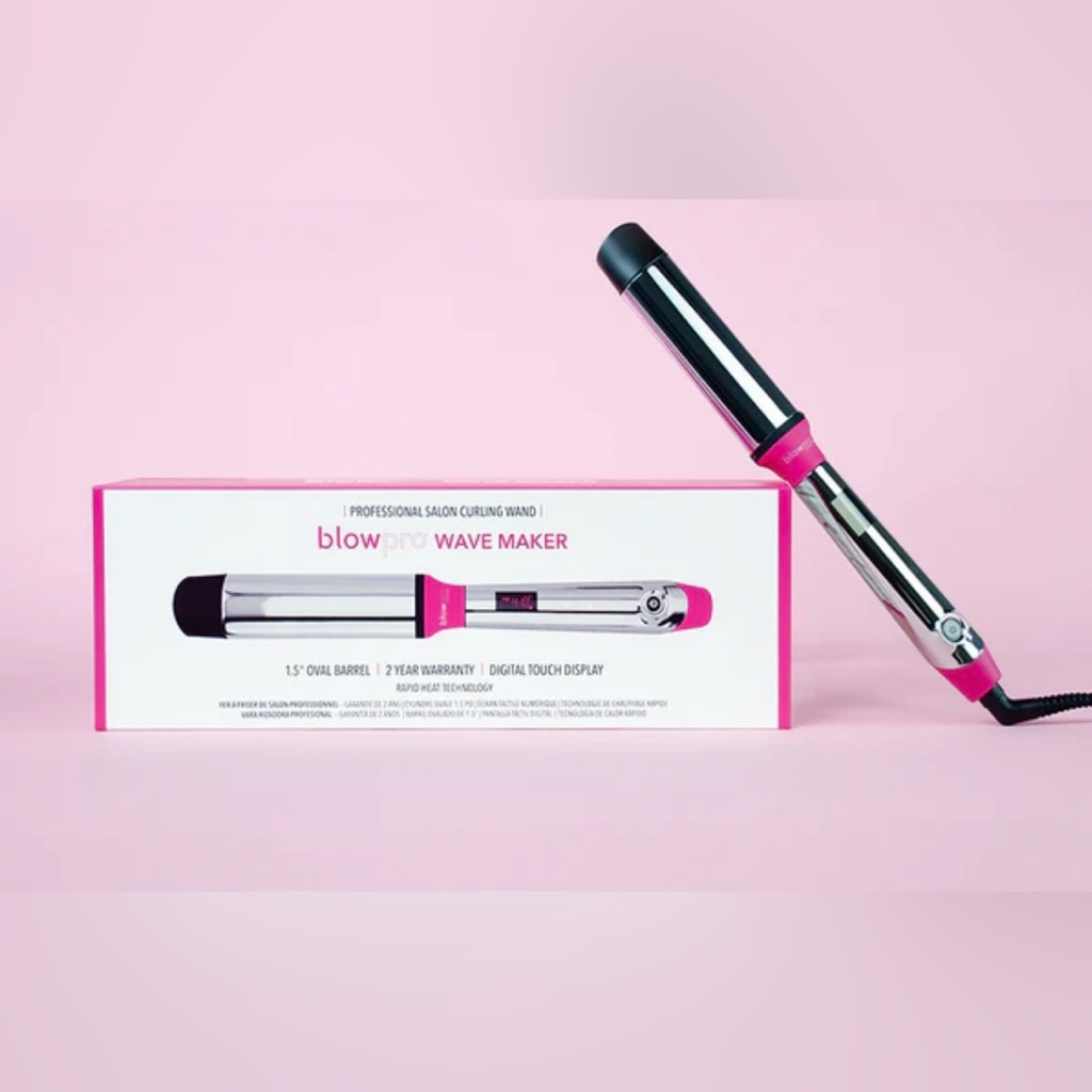 Pink And Silver Wave Maker Curling Wand